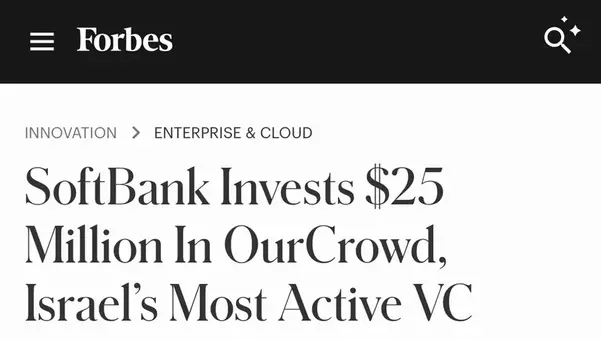 Forbes - SoftBank OurCrowd investment