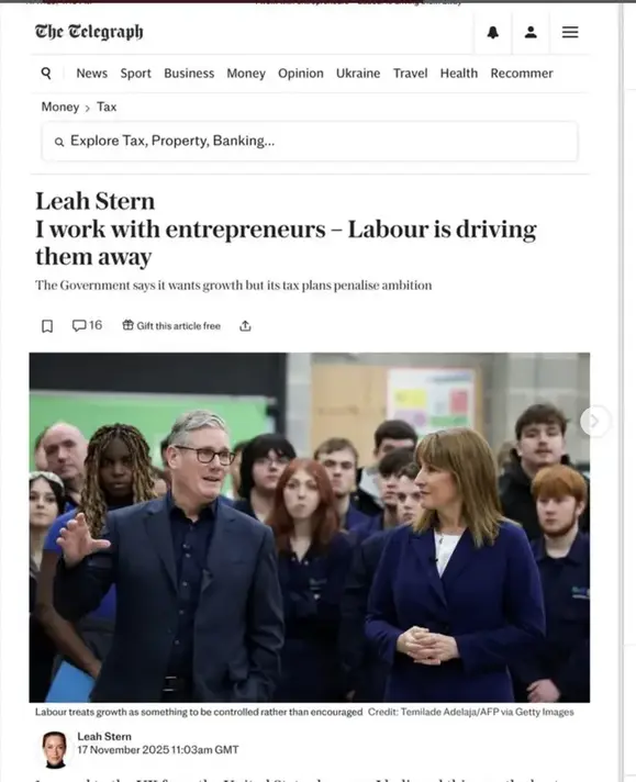 The Telegraph - Leah Stern op-ed on entrepreneurs